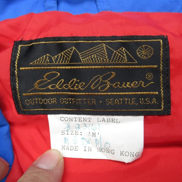 Eddie Bauer Jacket Mens Medium Red Colorblock‎ Pullover Windbreaker VTG 90's - Picture 4 of 12